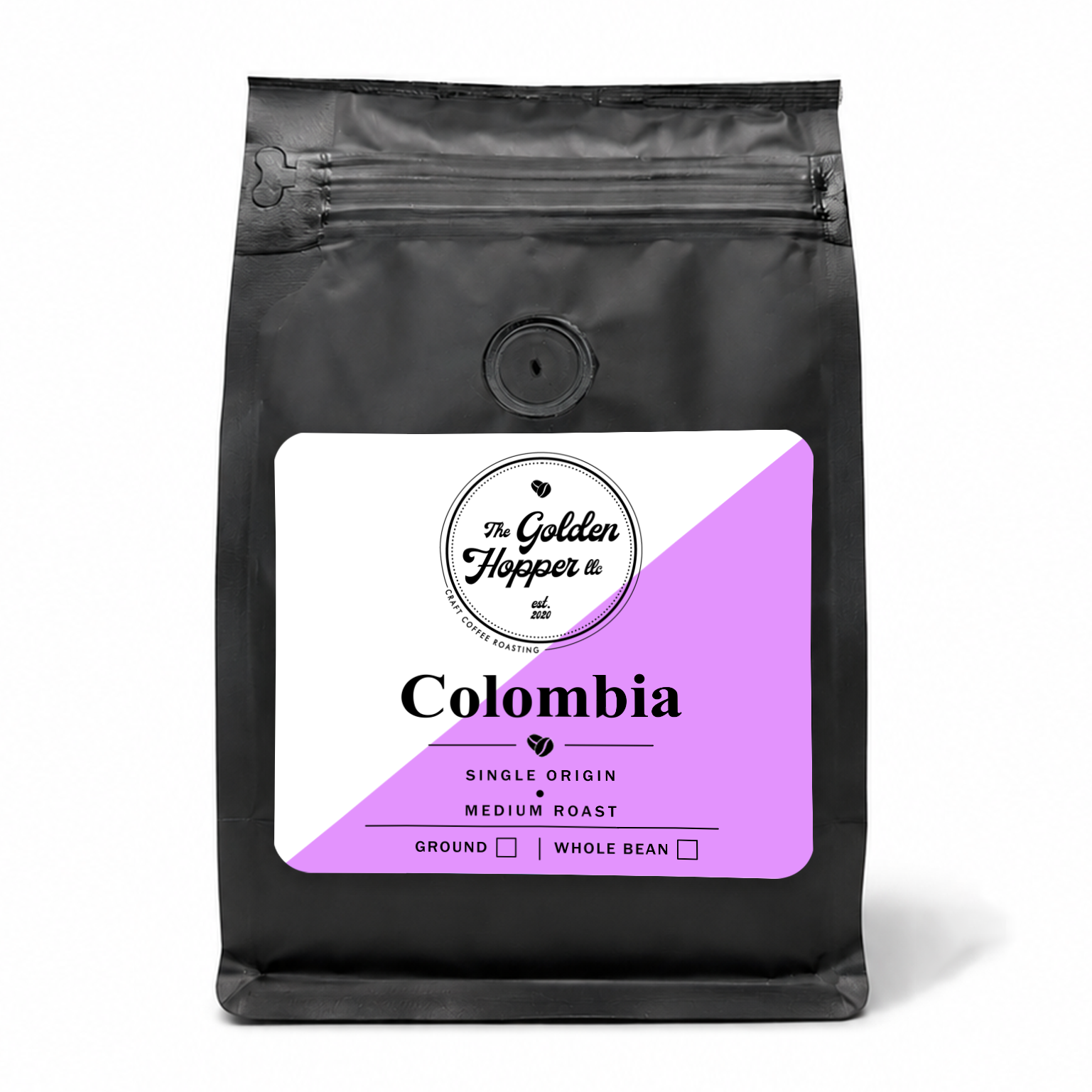 Colombia single-origin coffee bag from The Golden Hopper