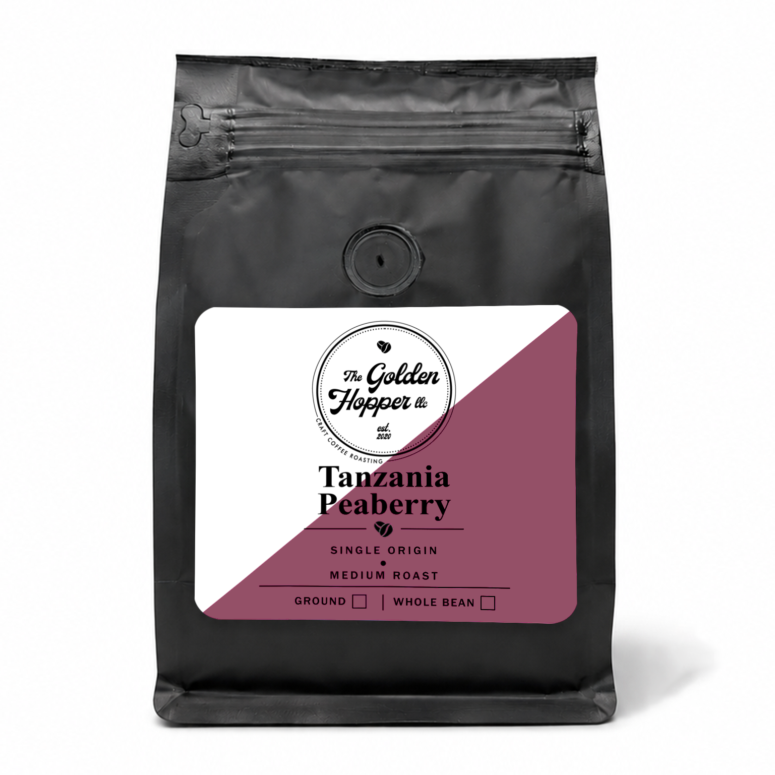 Tanzania Peaberry single-origin coffee bag from The Golden Hopper